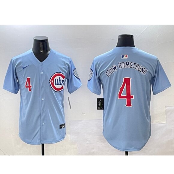 Mens Youths Kids Womens Pete Crow-Armstrong Blue Stitched Jersey